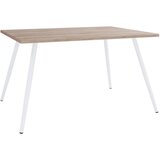 MID.YOU PISALNA MIZA kovina, leseni material bela, hrast sonoma | Shoptok.si