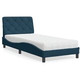 Krevet s madracem plavi 90x200 cm baršunasti | Eponuda.com