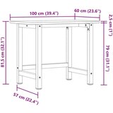  Radni stol 100 x 60 x 81 5 cm od masivne bukovine pravokutni | shoptok.hr