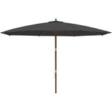  Vrtni suncobran s drvenim stupom crni 400 x 273 cm | shoptok.hr