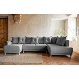 Miuform Siva sklopiva kutna garnitura od samta (s desnim kutom/u obliku slova "U") Lazy Lukka – | shoptok.hr