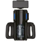 LETEN SM 500 - gore-dolje pokretni masturbator s držačem za telefon (crni)