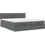  Otomanski okvir kreveta s madracima tamnosivi 200x200cm tkanine | Eponuda.com