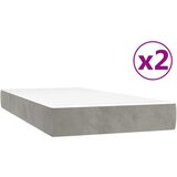  s oprugama i madracem svjetlosivi 200x200 cm baršunasti | shoptok.hr
