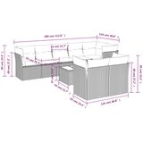  9-dijelni set vrtnih sofa s jastucima crni od poliratana | shoptok.hr