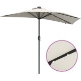 vidaXL Vrtni dežnik Peščena 294 x 150 x 223 cm blago | Shoptok.si