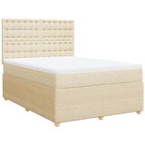 vidaXL Krevet s oprugama i madracem krem 140x200 cm od tkanine | shoptok.hr