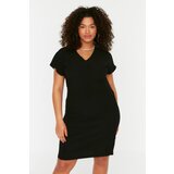 Trendyol ženska haljina Curve Black V Neck Knitted | ePonuda.com