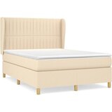  Krevet s oprugama i madracem krem 140 x 190 cm od tkanine | shoptok.hr