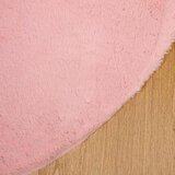  Faux Rabbit Fur Rug Ružičasta Ø 160 cm Poliester | shoptok.hr