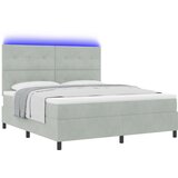 vidaXL Postelja s pomično vzmetnico in LED lučko Svetlo siva 180x200 cm Žamet, (22050153) | Shoptok.si