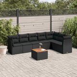 vidaXL 8-dijelni set vrtnih sofa od poliratana s jastucima crni | shoptok.hr