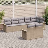 vidaXL set od 8 dijelova garniture za vrt s jastučićima Bež Poli Ratan | shoptok.hr