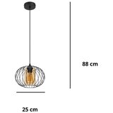  Luster na sajli CORRINI 1xE27/60W/230V Ø 25 cm crna/bež | Eponuda.com
