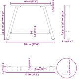  Noge za klub stolić A-oblika 2 kom 70 x (42-43) cm čelik | shoptok.hr
