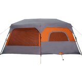 vidaXL Šotor za kampiranje za 9 oseb siv in oranžen 441x288x217 cm | Shoptok.si