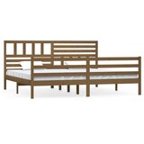 Maison Chic Posteljni okvir - Dvoposteljna postelja - Zakonska postelja medeno rjav iz trdnega lesa 200x200 cm-J5275, (21762715) Cene