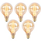 LUEDD Komplet 5 LED žarnic G95 E27 5W 1800K jantar 3-stopenjska zatemnitev Cene