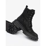 Sergio Leone Women's black shoes with lacing and tread by | ePonuda.com