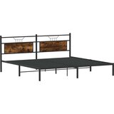  Posteljni okvir brez vzmetnice hrast 200x200 cm inženirski les, (21829256) | Shoptok.si
