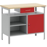  Radni stol s ladicama s policom Crvena i siva 100 x 55 x 85 cm | shoptok.hr