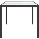  Vrtni stol 150x90x75 cm od kaljenog stakla i poliratana crni | shoptok.hr
