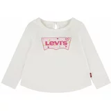 Levi's Otroška bombažna majica z dolgimi rokavi LVG CURVED HEM LS TEE bež barva