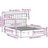 vidaXL Knjižna postelja brez vzmetnice 135x190 cm trdna borovina | Shoptok.si