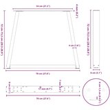 Noge za blagovaonski stol V-oblika 3 kom antracit 70 x (72-73,3) cm čelik | shoptok.hr