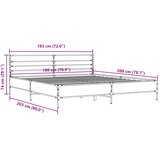  Okvir za krevet crni 180 x 200 cm konstruirano drvo i metal | shoptok.hr