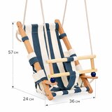 GINGER dečija drvena ljuljaška, ležaljka – pamučno sedište, zaštitna daska, za unutrašnju i spoljašnju upotrebu ( JXS-3026-2 ) | Eponuda.com