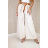 Kesi Włoski Wide-leg belted trousers dark beige | ePonuda.com