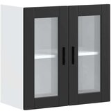 vidaXL Kuhinjski zidni ormarić sa staklenim vratima Porto crni | shoptok.hr