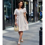 Gemre Beige midi dress with belt Sagasa | shoptok.hr