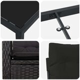 vidaXL Set vrtnih stolova s jastučićima Crna Poli rattan | shoptok.hr