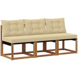 3 3 kom. Vanjska srednja sofa Masivno bagremovo drvo, Tekstilen | shoptok.hr