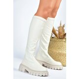 Fox Shoes Women's Beige Thick Soled Stretch Leather Boots cene