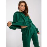 Fashion Hunters Basic dark green tracksuit set with an oversize sweatshirt Cene