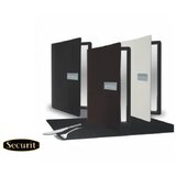 SECURIT MENI displej A4 BELE barve z elastiko za vstavke Leather MCLRA4RWWT | Shoptok.si