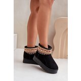 FR1 Women's Snow Boots With Pattern On Platform Black Avatharia Cene