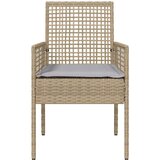  Vrtna stolica s jastukom 2 pcs Bež 55 x 53 x 85 cm poliratan | shoptok.hr