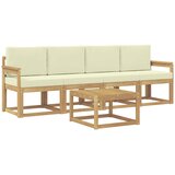 vidaXL Zunanja garnitura za sedenje z blazino 5 pcs Bela in krem, (5000282354) | Shoptok.si