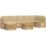  Set vanjskih sofa 8 kom. Bijela i bež Poliester | shoptok.hr