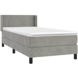 Box spring krevet s madracem svjetlosivi 100x200 cm baršunasti | shoptok.hr