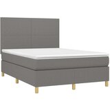  Box spring postelja z vzmetnico LED temno siva 140x200 cm blago, (20937804) | Shoptok.si