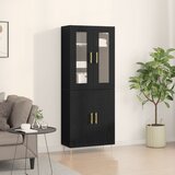 vidaXL Visoki kabinet Crna Oak 69.5x34x180 cm inženjersko drvo Cijene