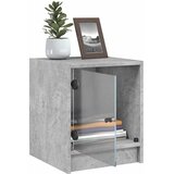  Noćni ormarići staklena vrata 2 kom boja betona 35x37x42 cm | shoptok.hr