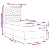  s opruga kutije Svijetlo siva 100 x 200 cm Baršun | shoptok.hr