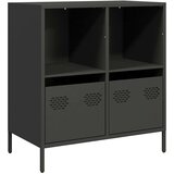 vidaXL Komoda črna 68x39x73,5 cm hladno valjano jeklo | Shoptok.si
