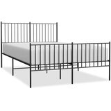  Metalni okvir kreveta uzglavlje i podnožje crni 140x200 cm | shoptok.hr